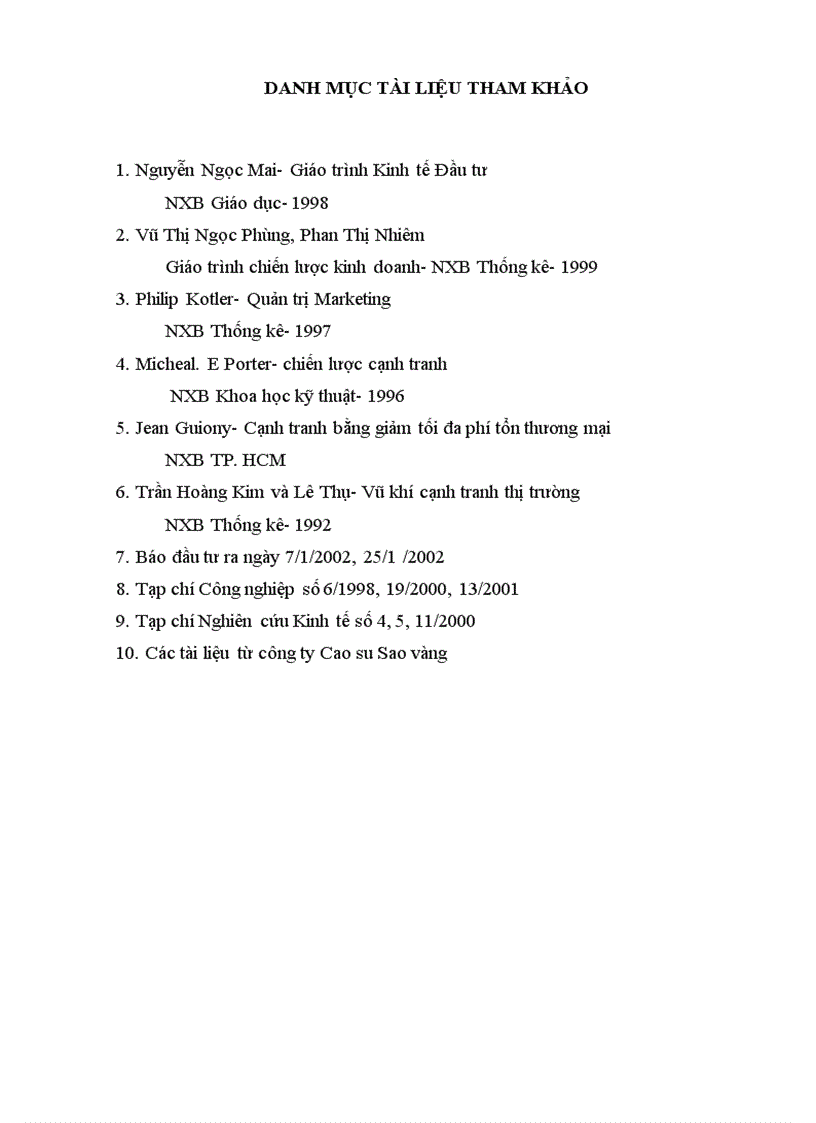 image for page Xem xét và đánh giá thực trạng đầu tư nâng cao khả năng cạnh tranh của Công ty Cao su Sao Vàng