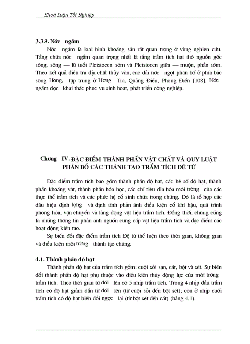 image for page Đặc điểm và lịch sử tiến hoá trầm tích đệ tứ khu vực đồng bằng huế