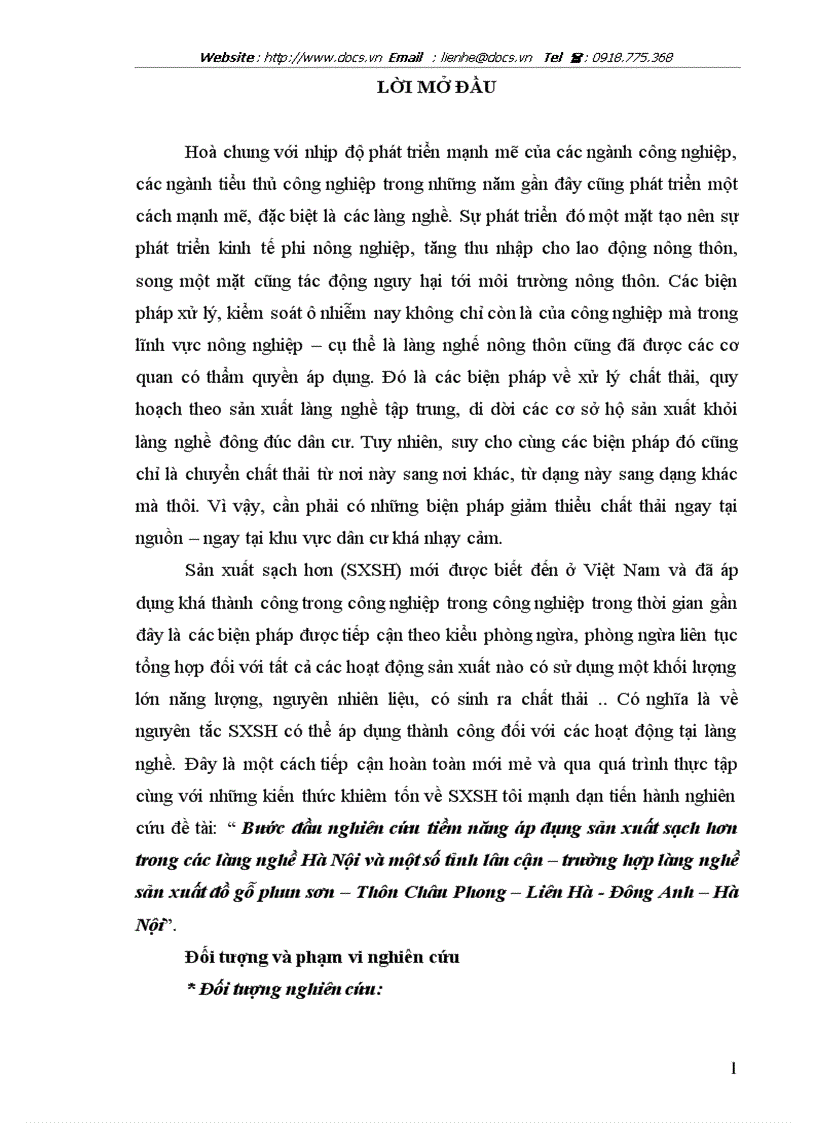 image for page Bước đầu nghiên cứu tiềm năng áp dụng sản xuất sạch hơn trong các làng nghề Hà Nội và một số tỉnh lân cận trường hợp làng nghề sản xuất đồ gỗ phun s