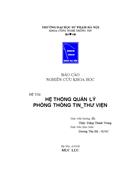 Hệ thống Quản lý phòng thông tin thư viện