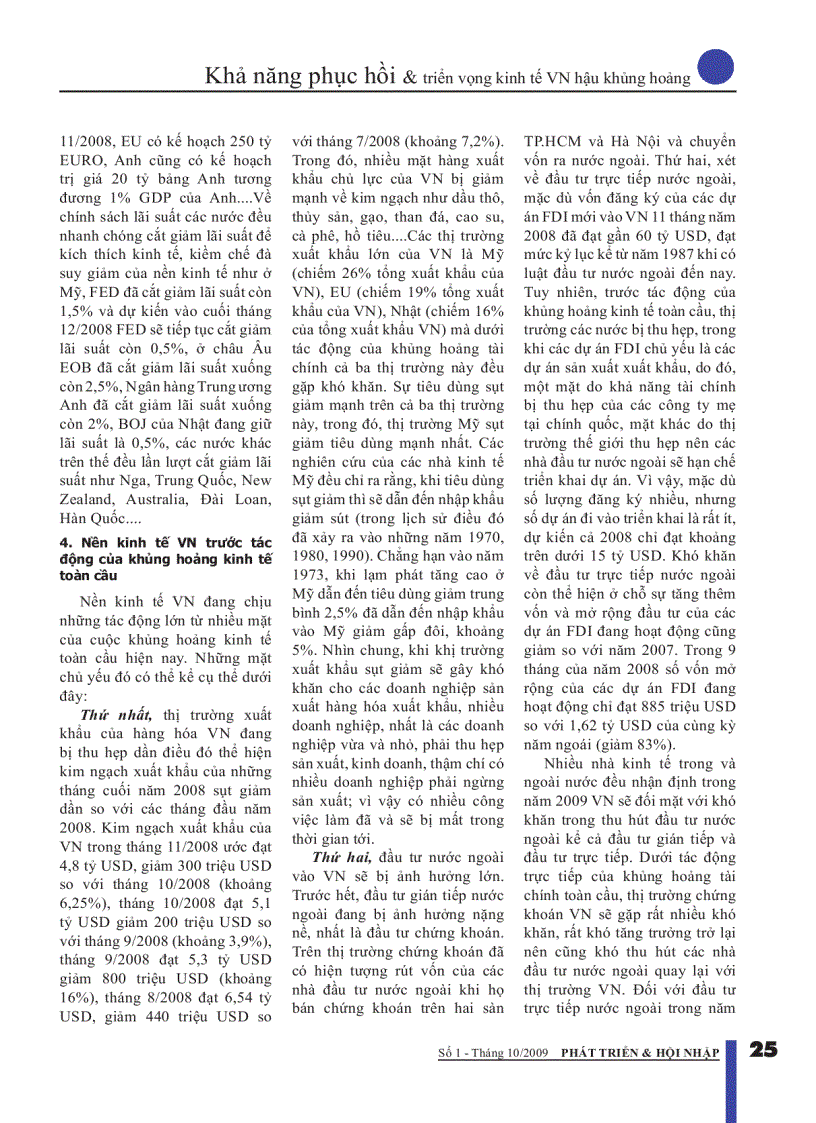 image for page Khủng khoảng tài chính toàn cầu và những vấn đề đặt ra đối với nền kinh tế VN