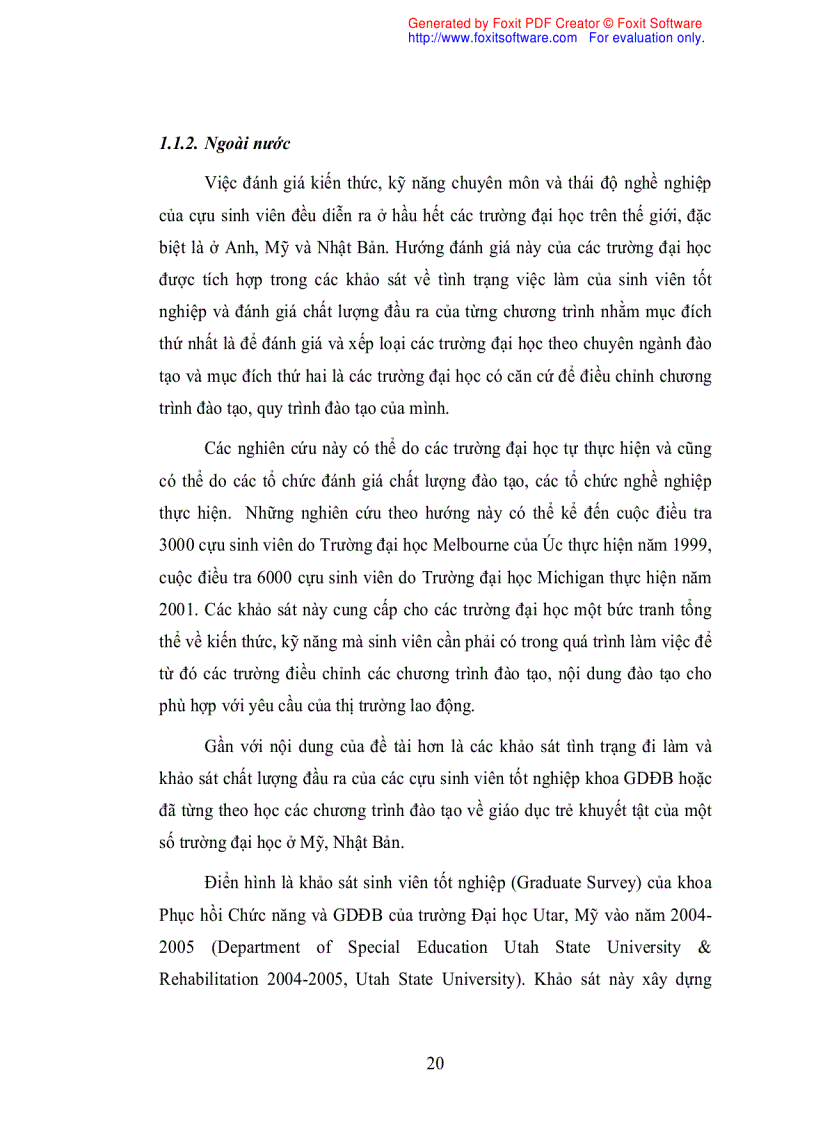 image for page Đánh giá mức độ đáp ứng về kiến thức kỹ năng và thái độ của cử nhân giáo dục đặc biệt trường ĐHSP hà nội đối với yêu cầu của thị trường lao động