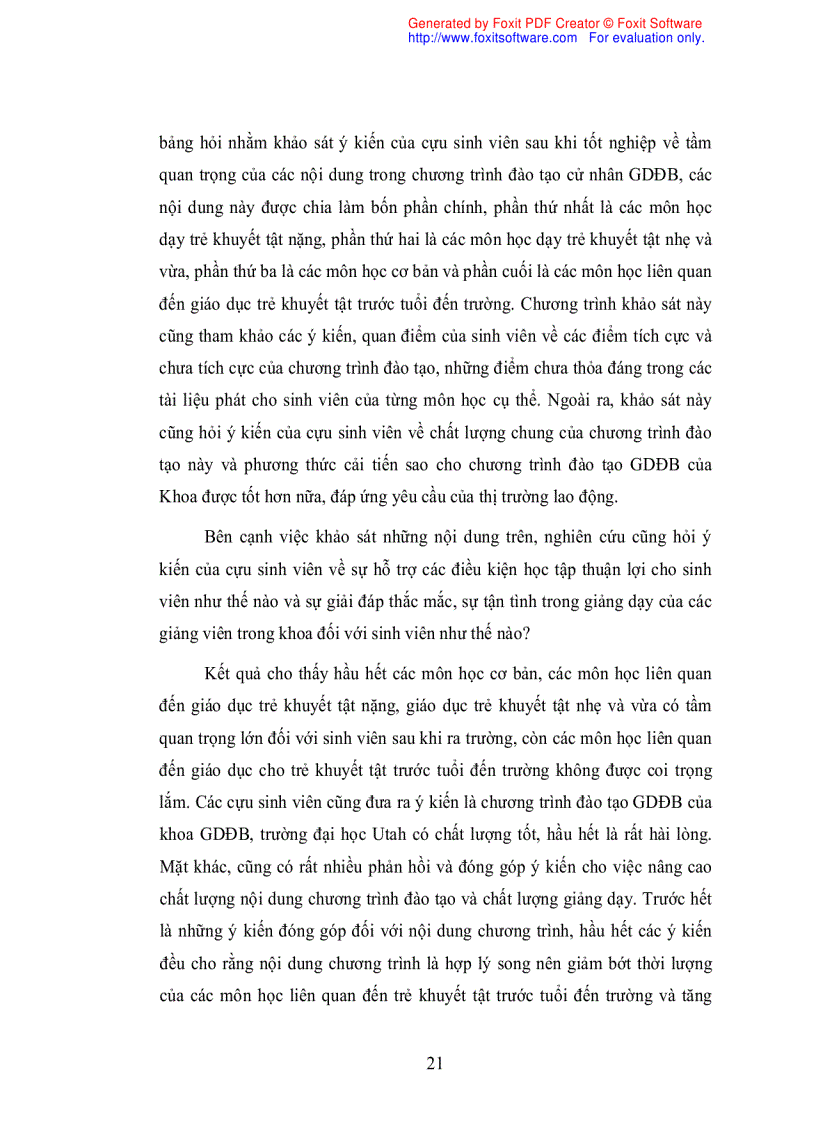 image for page Đánh giá mức độ đáp ứng về kiến thức kỹ năng và thái độ của cử nhân giáo dục đặc biệt trường ĐHSP hà nội đối với yêu cầu của thị trường lao động