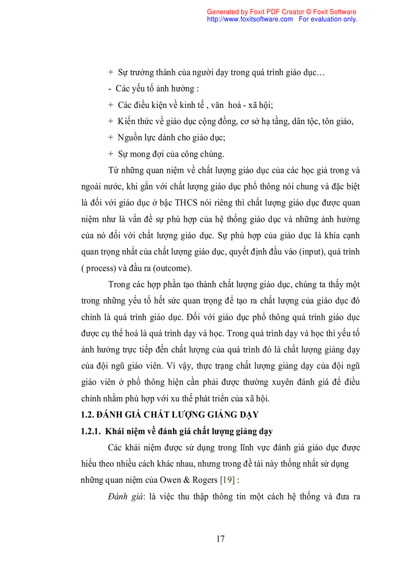 image for page Xây dựng các tiêu chí đánh giá chất lượng giảng dạy của giáo viên THCS áp dụng thí điểm tại thị xã phúc Yên Vĩnh Phúc