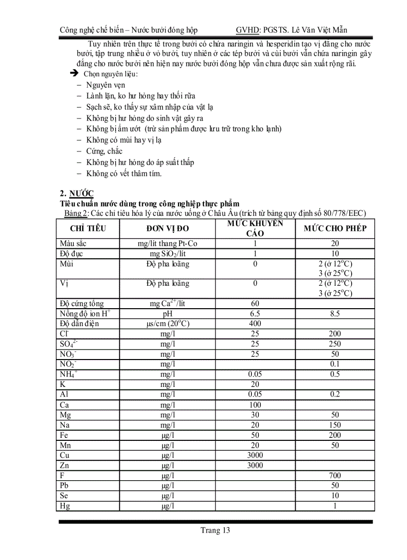 image for page Công nghê chế biến nước bưởi đóng hộp