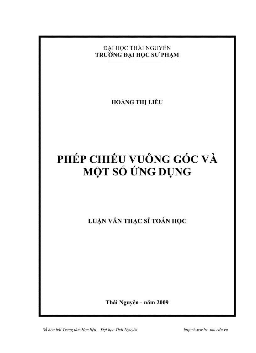 image for page Phép chiếu vuông góc và một số ứng dụng