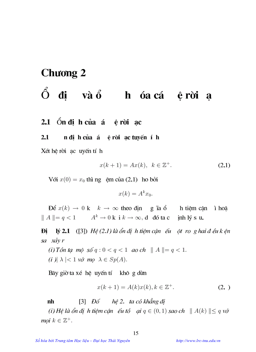 image for page Một số tính chất chọn lọc về hệ động lực rời rạc