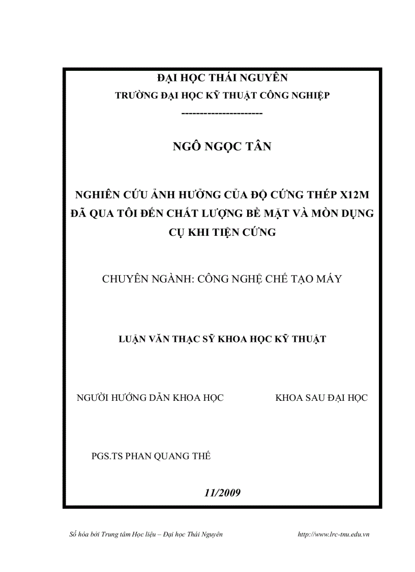 image for page Nghiên cứu ảnh hưởng của độ cứng thép x12m đã qua tôi đến chất lượng bề mặt và mòn dụng cụ khi tiện cứng