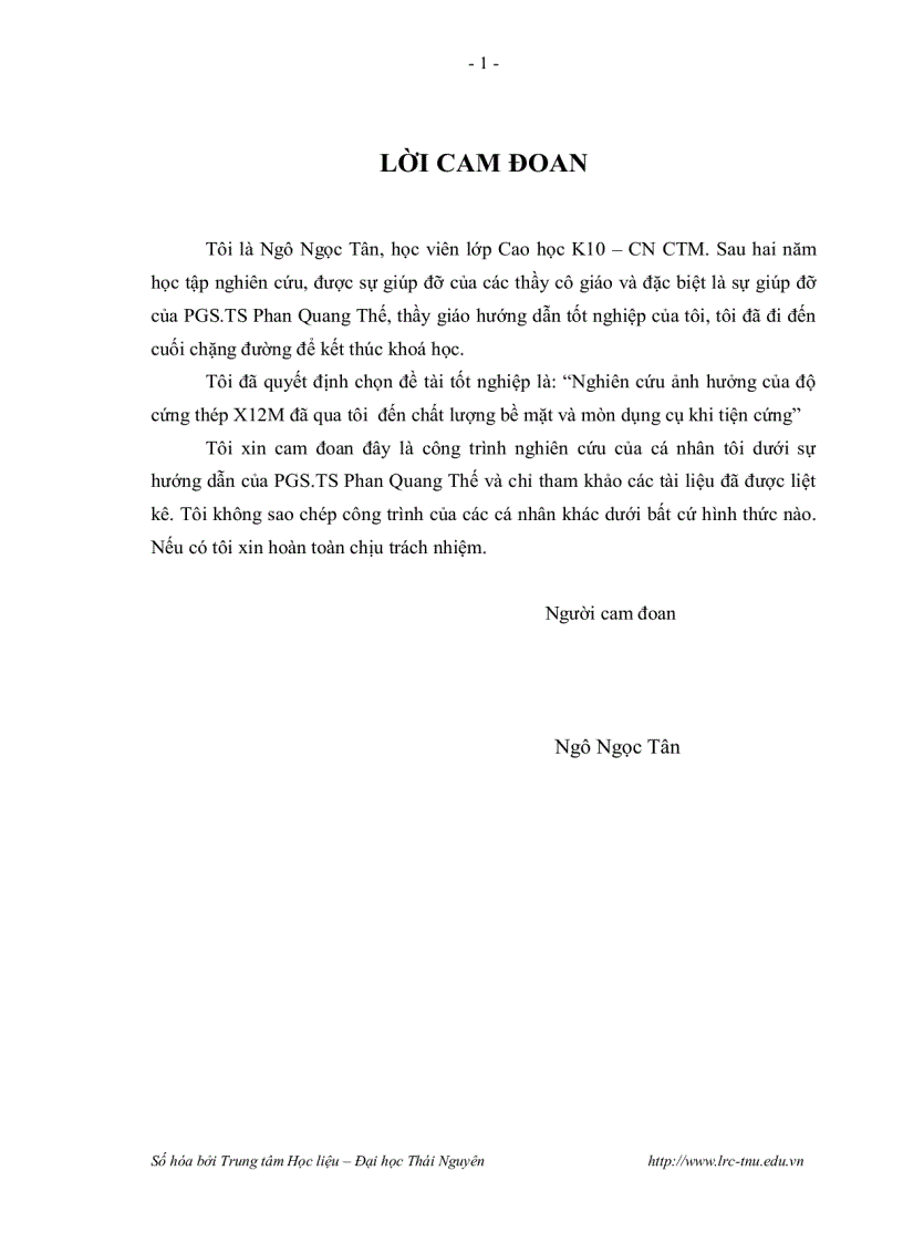 image for page Nghiên cứu ảnh hưởng của độ cứng thép x12m đã qua tôi đến chất lượng bề mặt và mòn dụng cụ khi tiện cứng