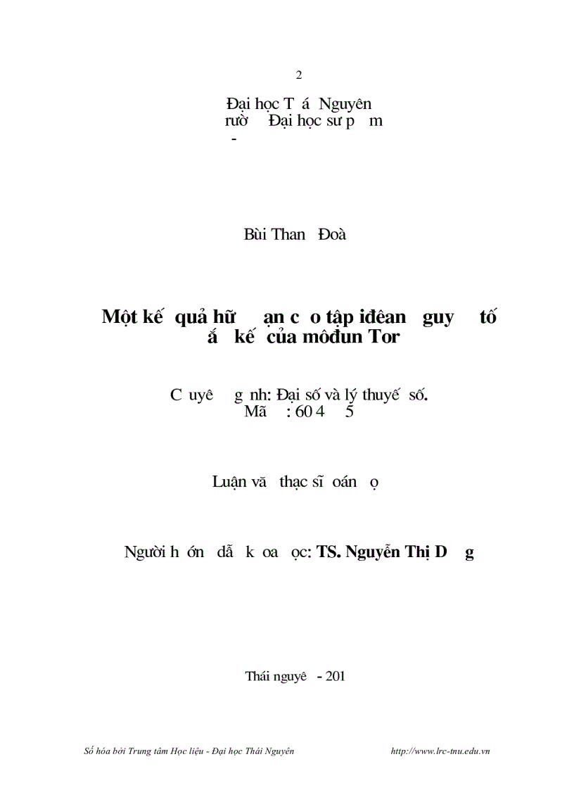 image for page Một kết quả hữu hạn cho tập iđêan nguyên tố gắn kết của môđun Tor