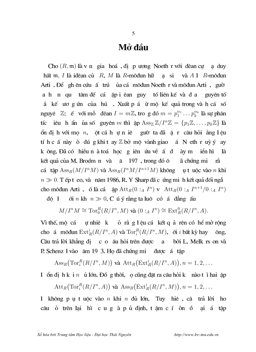 image for page Một kết quả hữu hạn cho tập iđêan nguyên tố gắn kết của môđun Tor