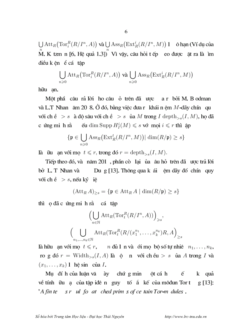 image for page Một kết quả hữu hạn cho tập iđêan nguyên tố gắn kết của môđun Tor