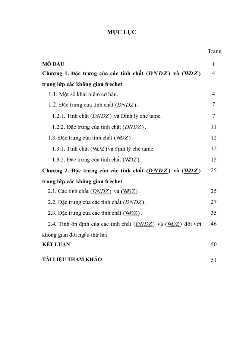 image for page Đặc trưng của các tính chất d n d z và wd z trong lớp các không gian frechet