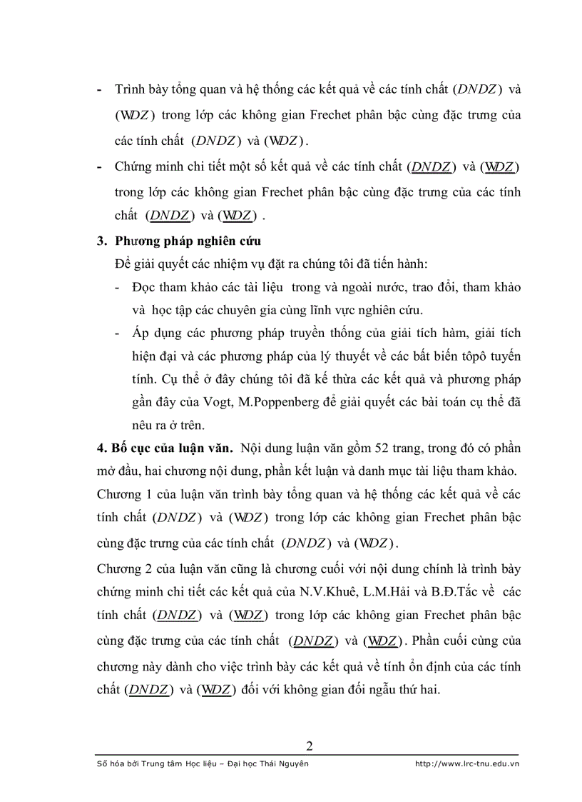 image for page Đặc trưng của các tính chất d n d z và wd z trong lớp các không gian frechet