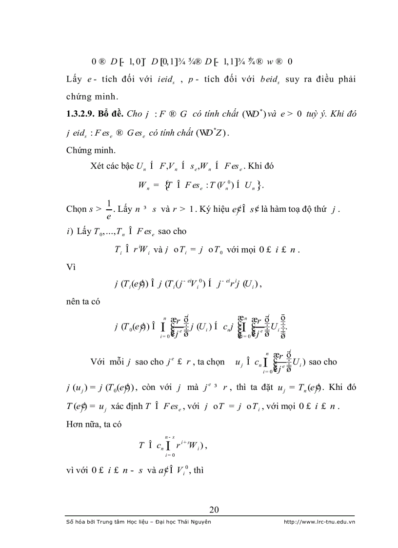 image for page Đặc trưng của các tính chất d n d z và wd z trong lớp các không gian frechet