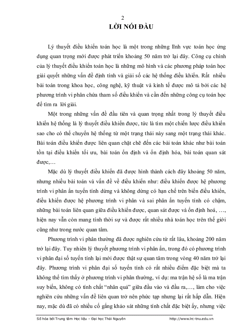 image for page Tính điều khiển được hệ PHUONG trình vi phân đại số tuyến tính