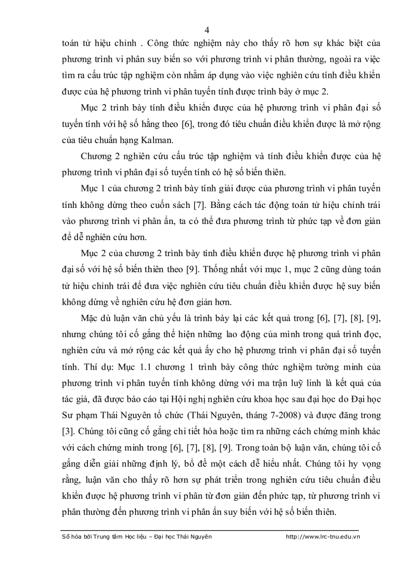 image for page Tính điều khiển được hệ PHUONG trình vi phân đại số tuyến tính