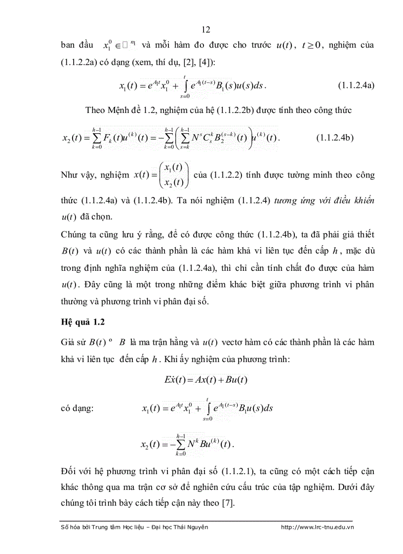 image for page Tính điều khiển được hệ PHUONG trình vi phân đại số tuyến tính