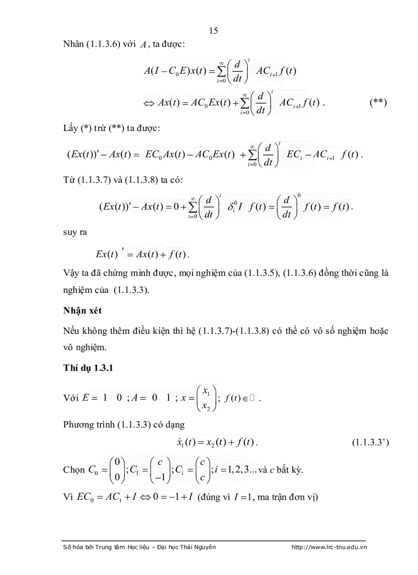 image for page Tính điều khiển được hệ PHUONG trình vi phân đại số tuyến tính