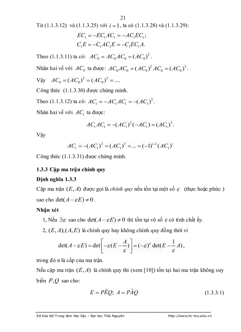 image for page Tính điều khiển được hệ PHUONG trình vi phân đại số tuyến tính