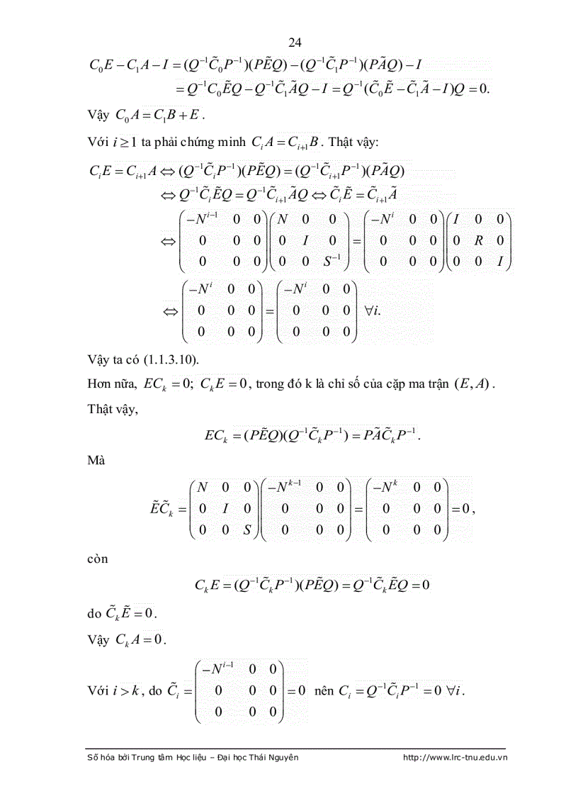 image for page Tính điều khiển được hệ PHUONG trình vi phân đại số tuyến tính