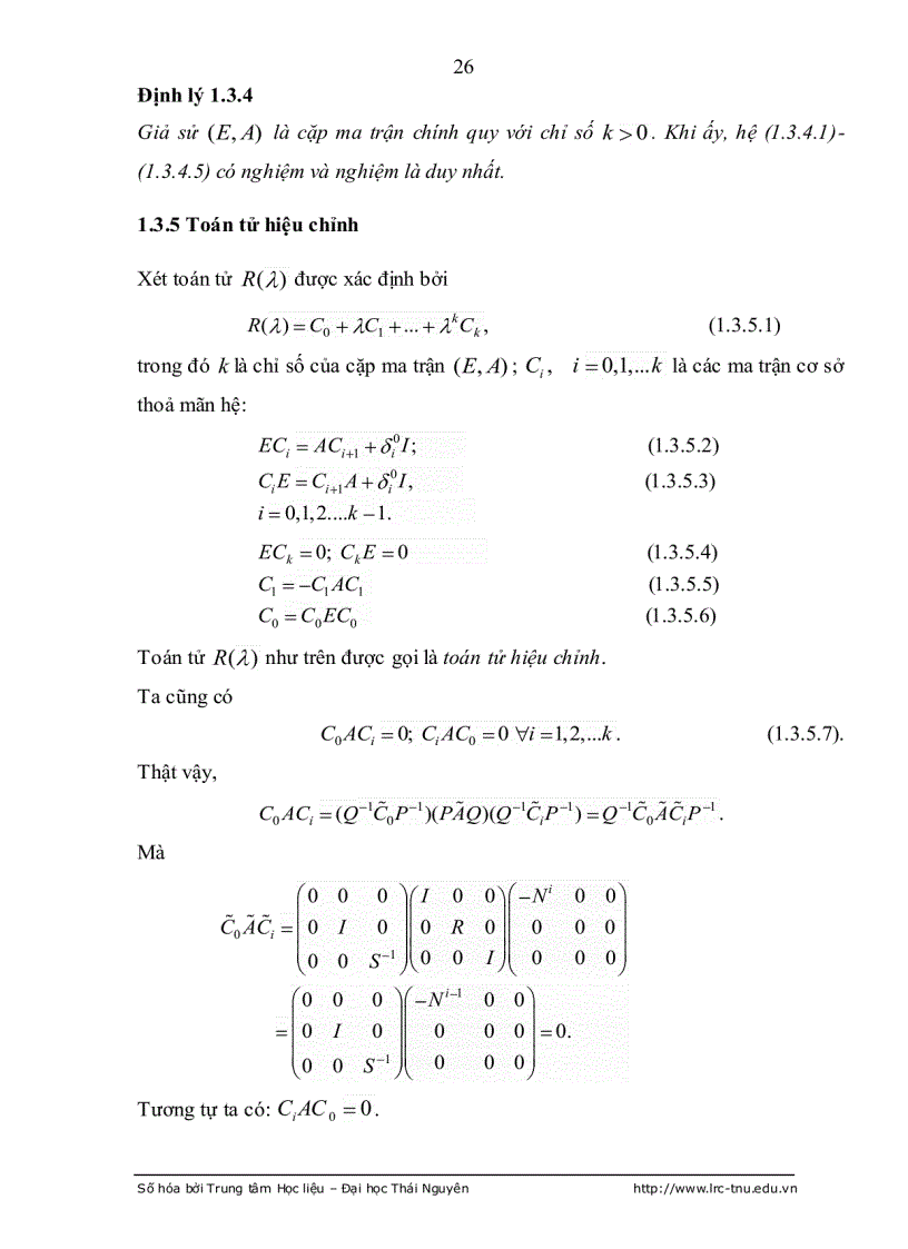 image for page Tính điều khiển được hệ PHUONG trình vi phân đại số tuyến tính