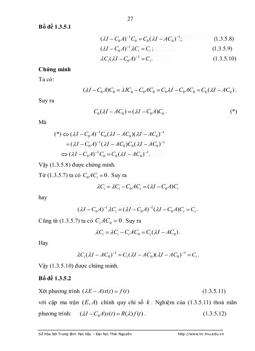 image for page Tính điều khiển được hệ PHUONG trình vi phân đại số tuyến tính