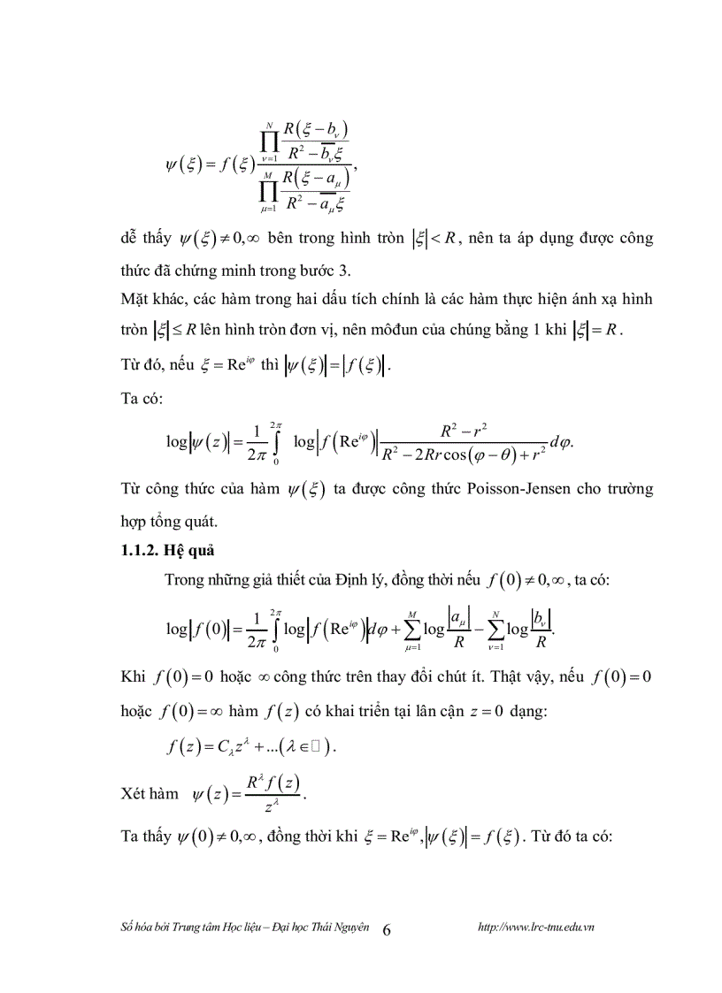 image for page Phân phối giá trị của hàm phân hình và đạo hàm của nó