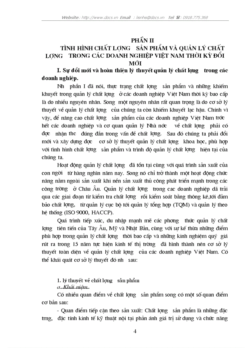 image for page Vấn đề chất lượng sản phẩm và quản lý chất lượng trong các doanh nghiệp Việt Nam hiện na