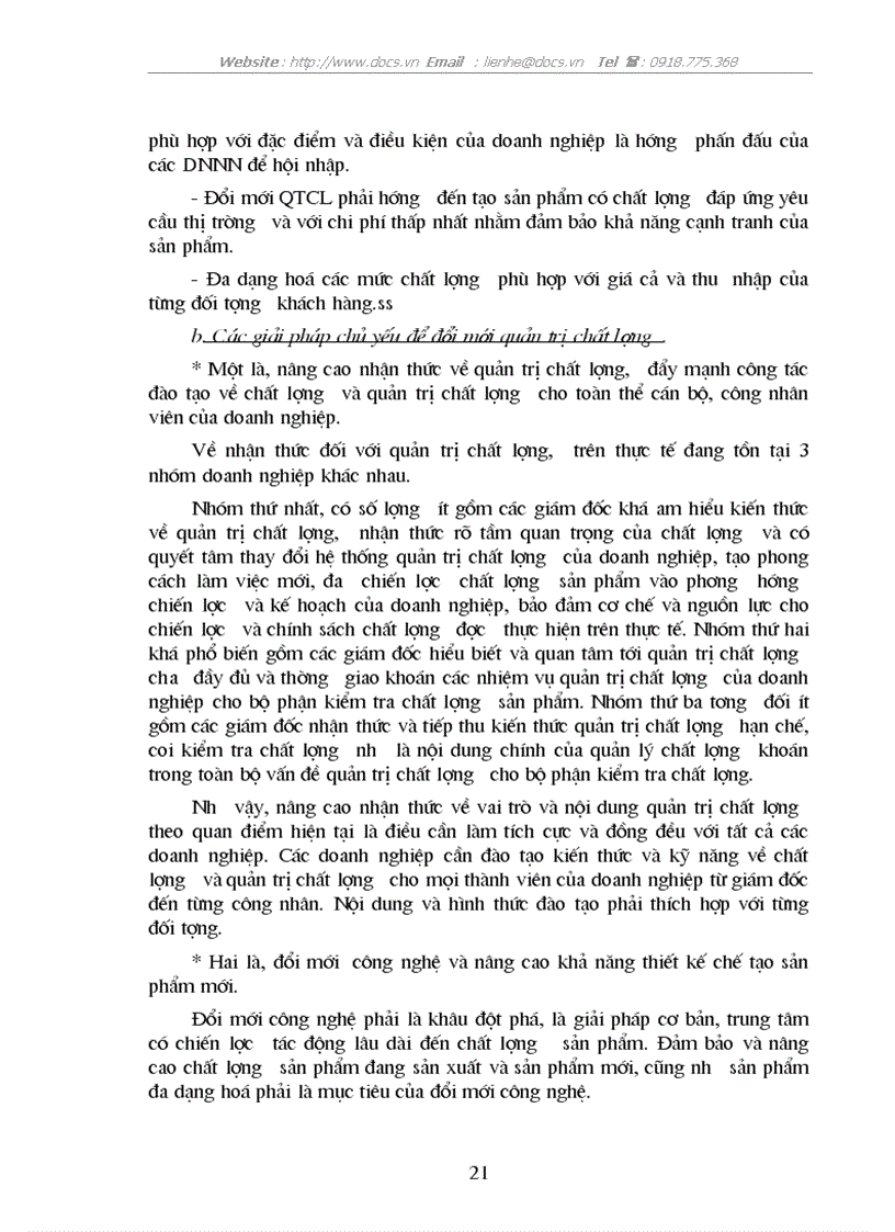 image for page Vấn đề chất lượng sản phẩm và quản lý chất lượng trong các doanh nghiệp Việt Nam hiện na