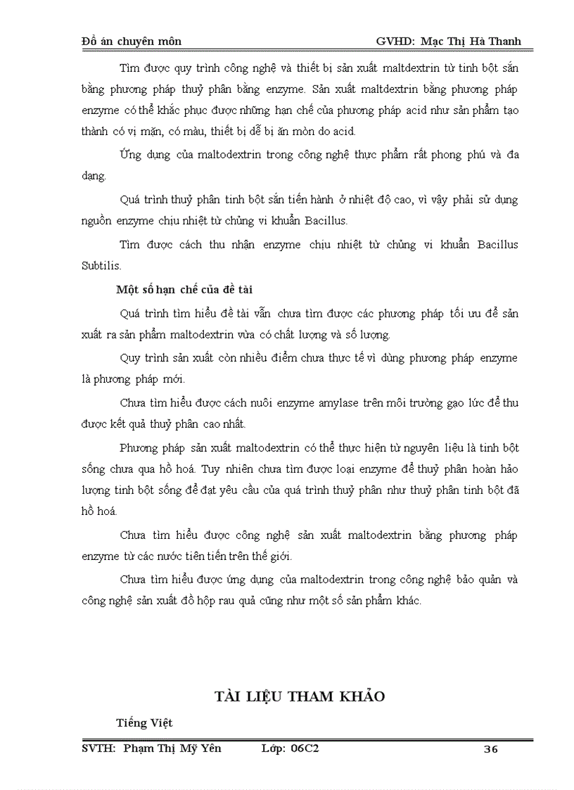 image for page Công nghệ sản xuất maltodextrin