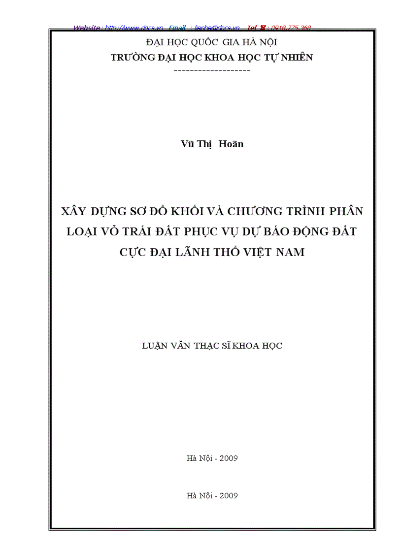 Thiết lập chương trình phân loại vỏ trái đất