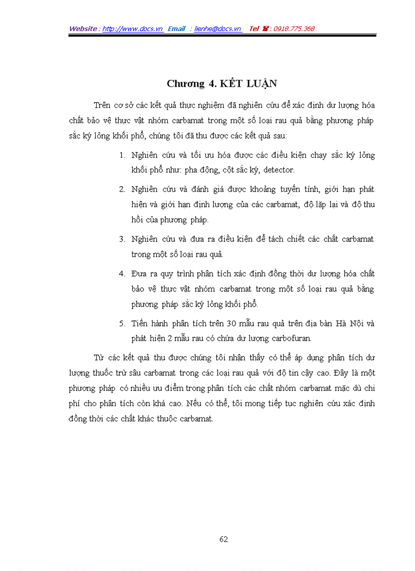 image for page Xác định hóa chất bảo vệ thực vật carbamat trong một số loại rau quả bằng phương pháp sắc ký lỏng khối phổ LC MS