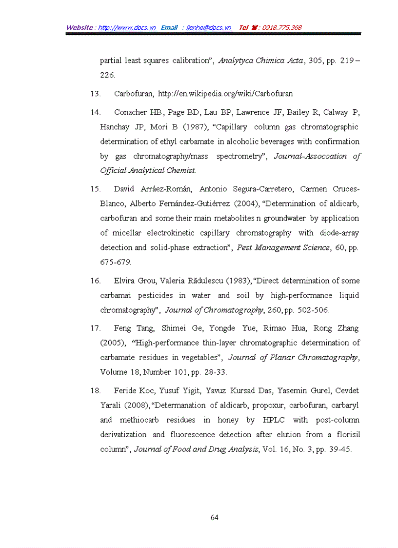 image for page Xác định hóa chất bảo vệ thực vật carbamat trong một số loại rau quả bằng phương pháp sắc ký lỏng khối phổ LC MS