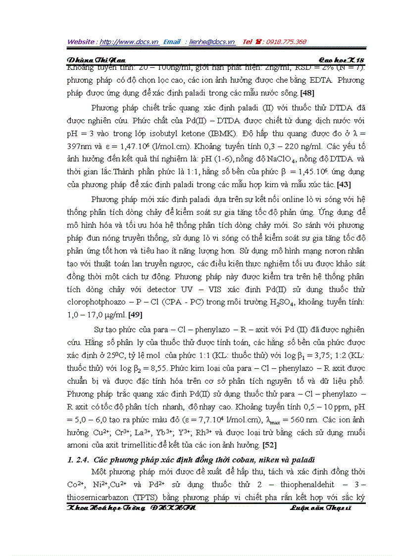 image for page Xác định đồng thời Ni Co Pd trong bản mạch điện tử bằng phương pháp trắc quang với thuốc thử PAN sử dụng thuật toán hồi quy đa biến