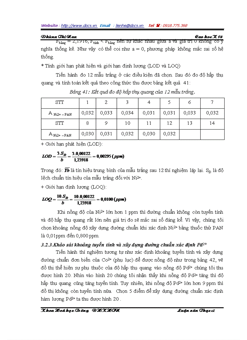 image for page Xác định đồng thời Ni Co Pd trong bản mạch điện tử bằng phương pháp trắc quang với thuốc thử PAN sử dụng thuật toán hồi quy đa biến