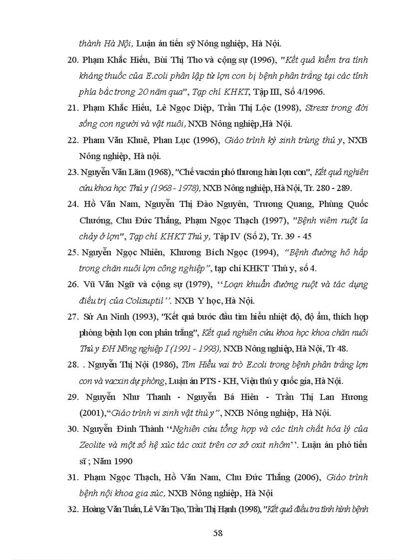 image for page Thử nghiệm ảnh hưởng của Zeolite đến khả năng tăng trọng tỷ lệ tiêu chảy của lợn con sau cai sữa một số chỉ tiêu vệ sinh thú y của lợn