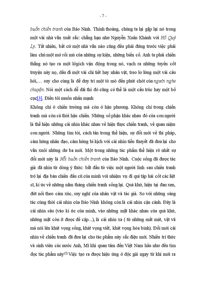 image for page Tiểu thuyết Nổi buồn chiến tranh của Bảo Ninh