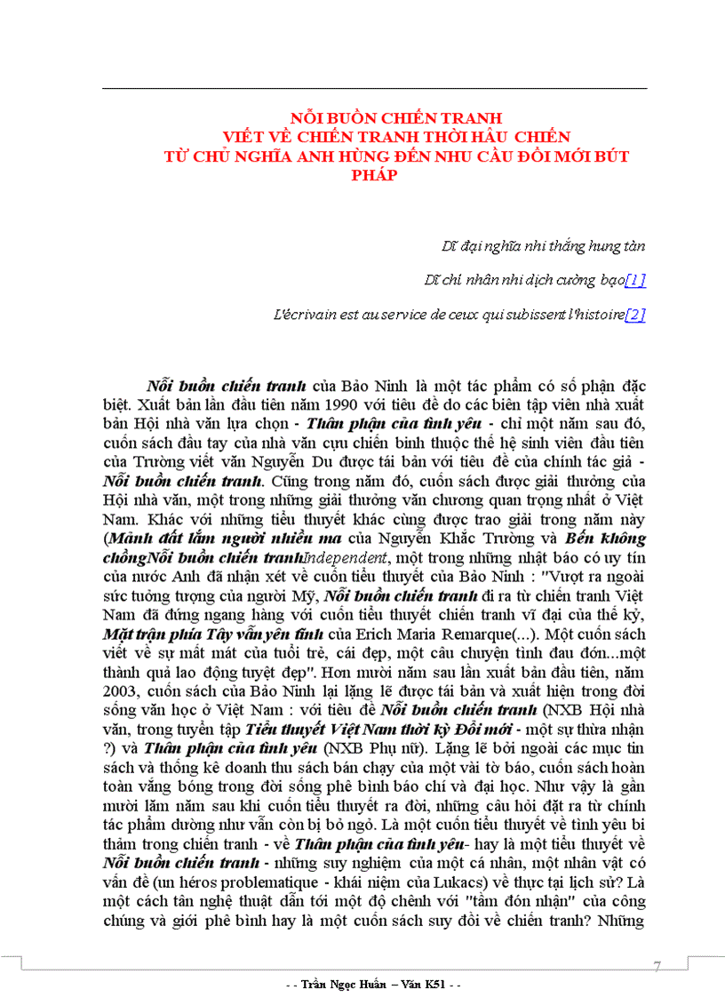 image for page Tiểu thuyết nỗi buồn chiến tranh tài liệu tham khảo