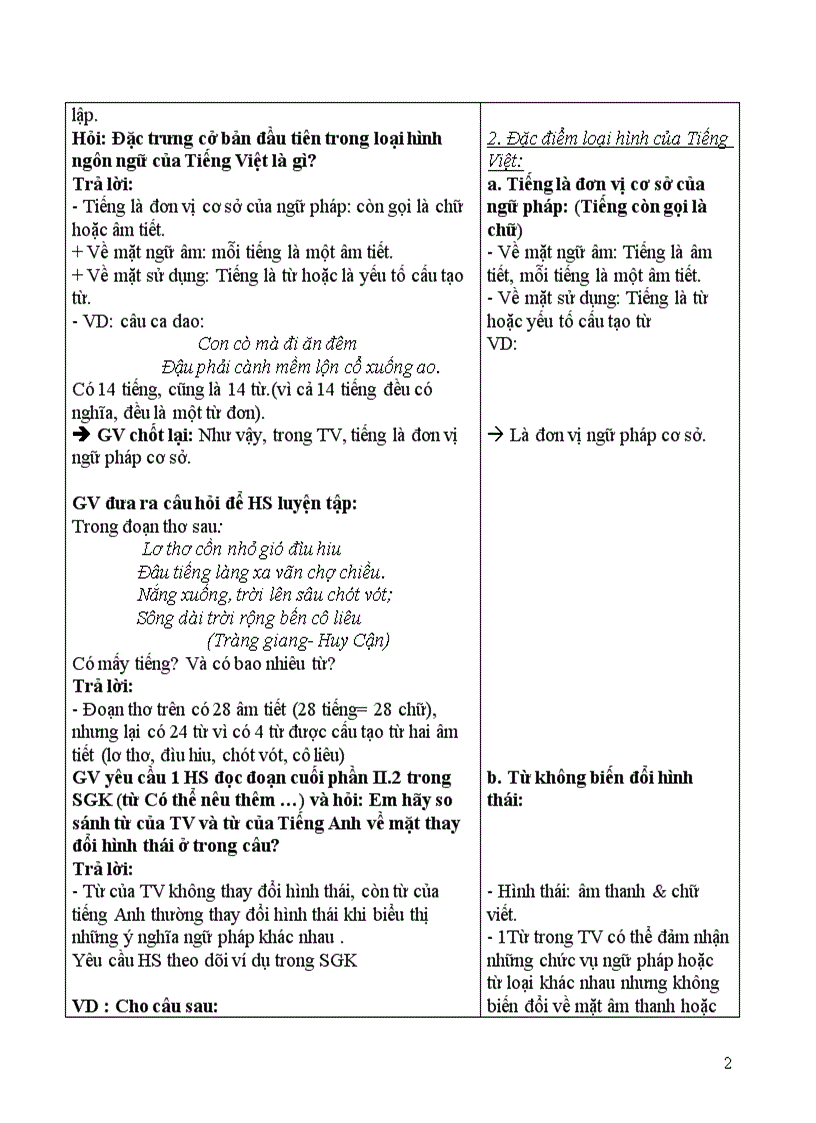 image for page Soạn giáo án đặc điểm loại hình của tiếng việt