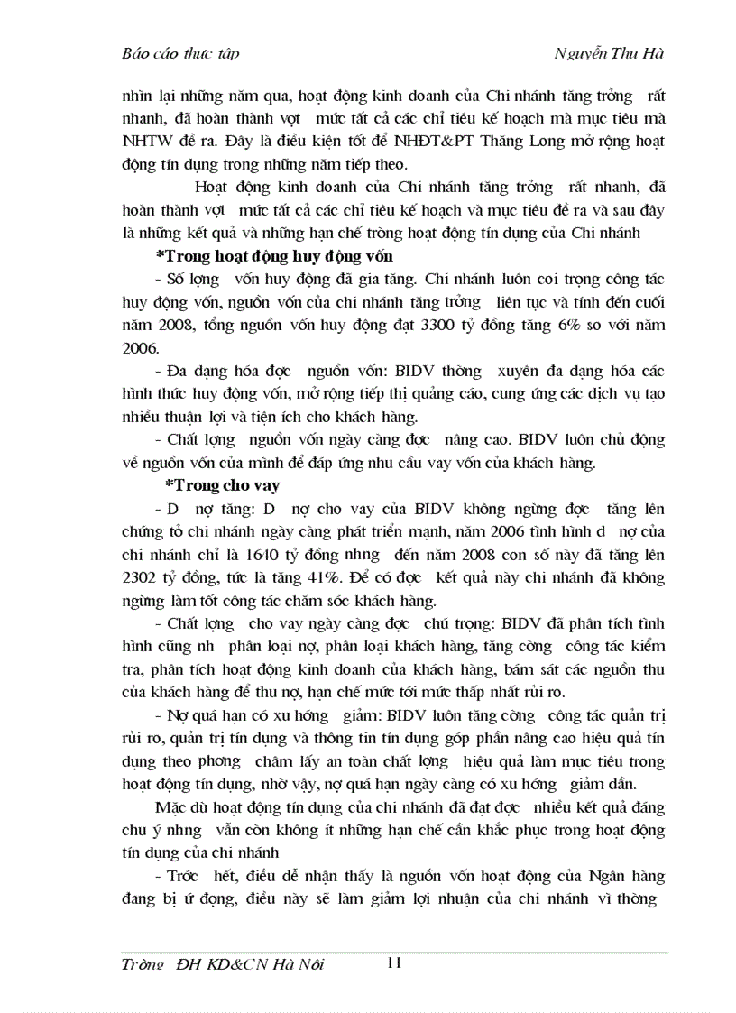 image for page Báo cáo thực tập tại Chi nhánh Ngân hàng Đầu Tư và Phát Triển Thăng Long