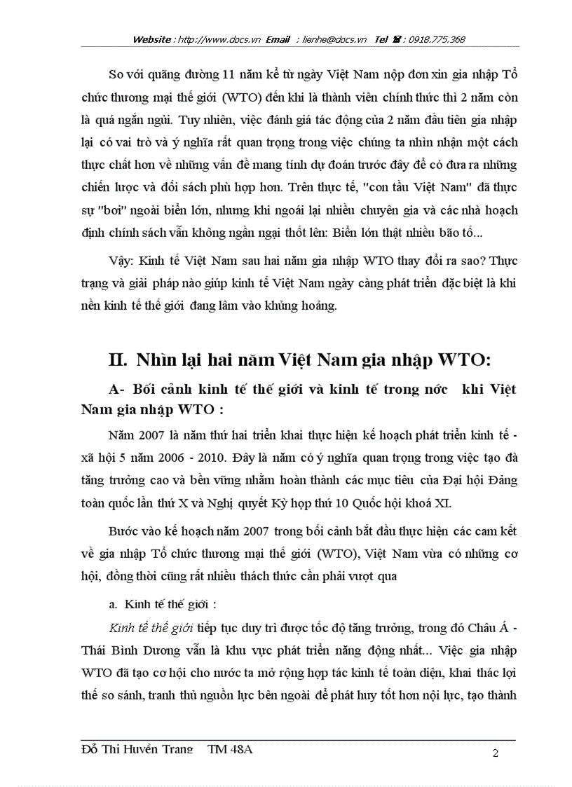 Nhìn lại hai năm Việt Nam gia nhập WTO