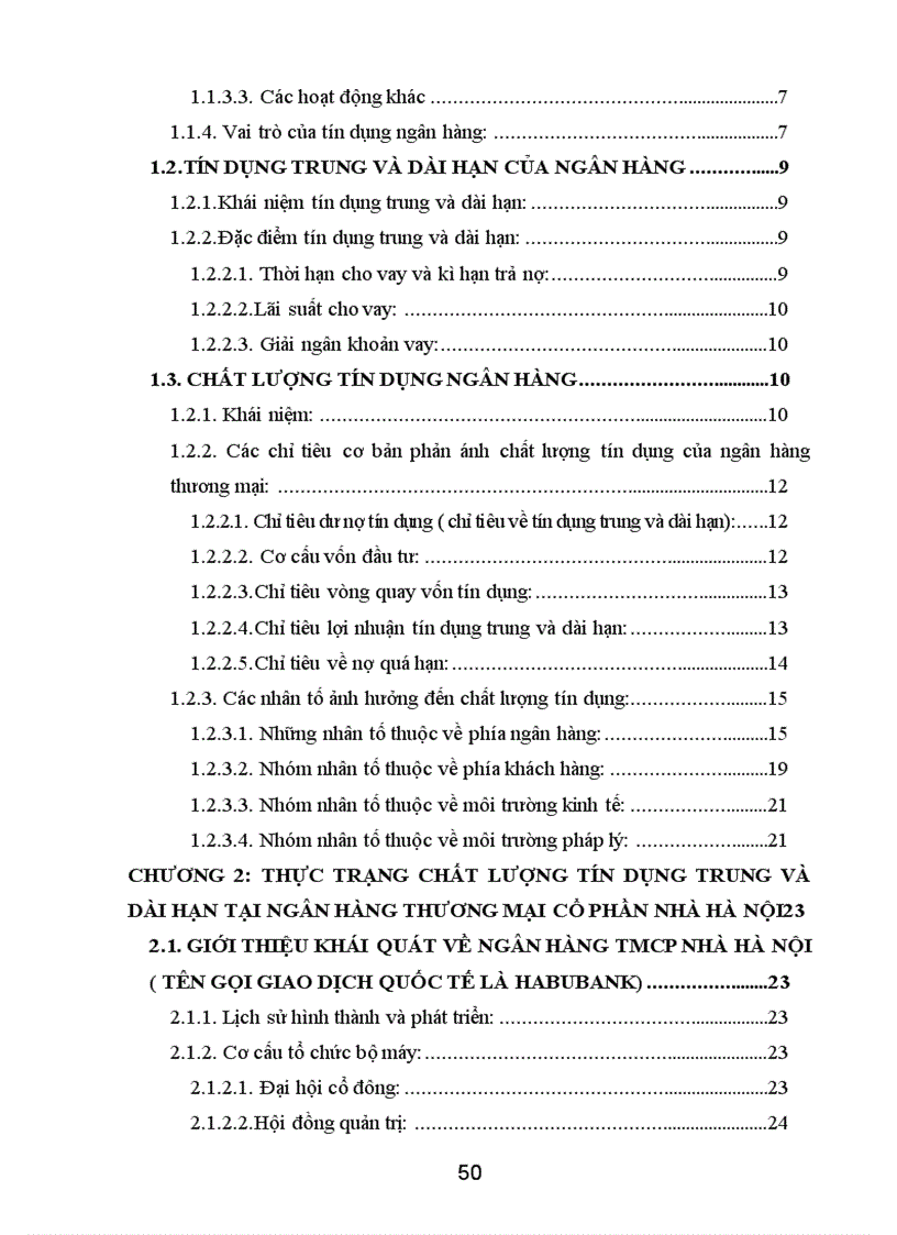image for page Nâng cao chất lượng tín dụng trung và dài hạn tại Ngân hàng thương mại cổ phần Nhà Hà Nội