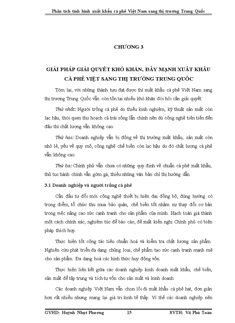 image for page Phân tích tình khẩu hình xuất cà phê của Việt Nam sang thị trường Trung Quốc