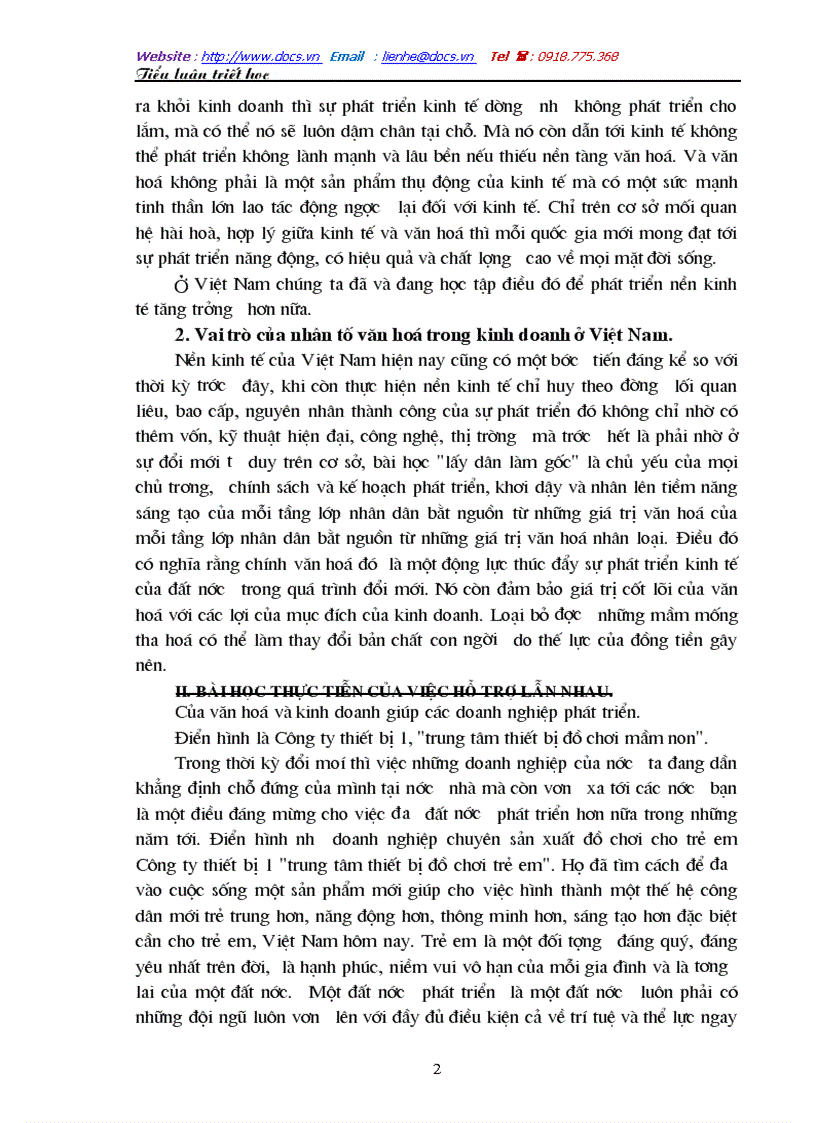 Vai trò của văn hóa kinh doanh ở việt nam