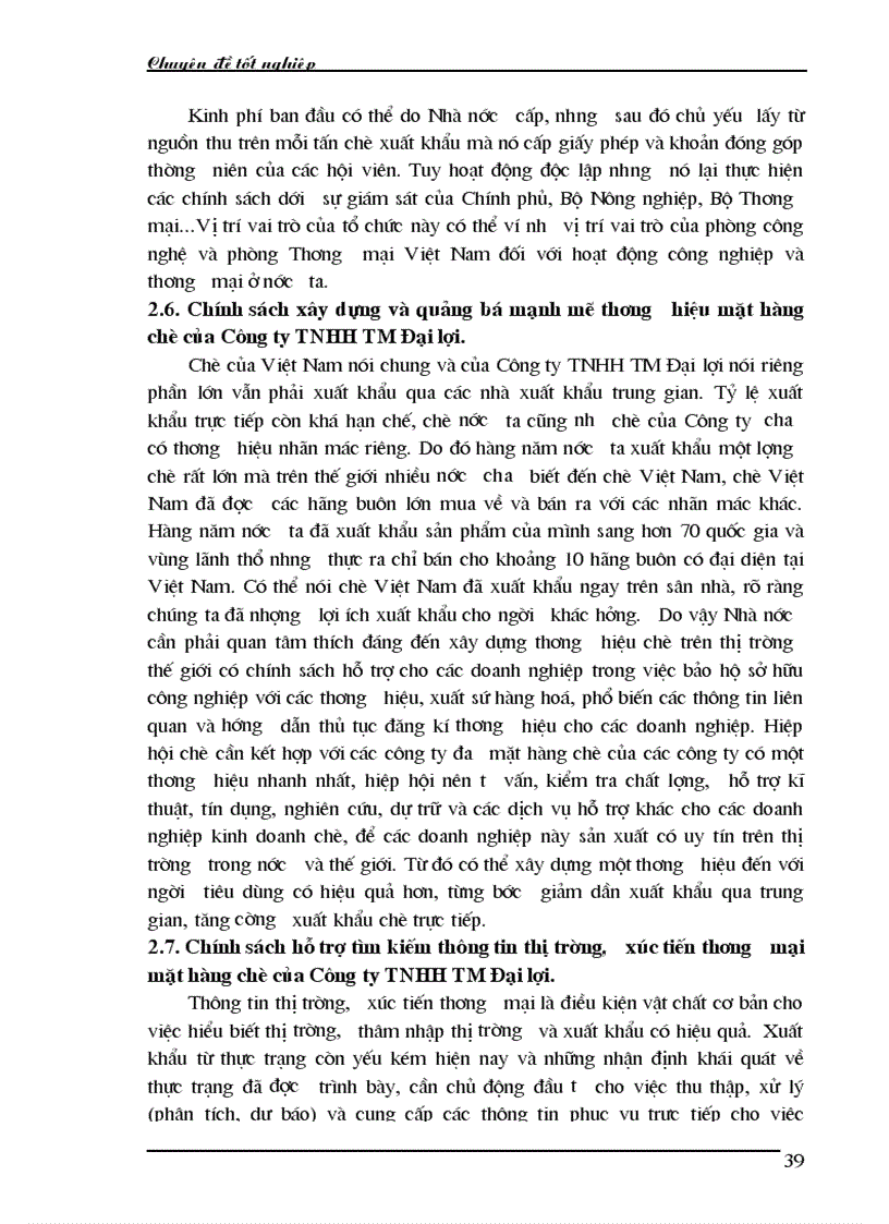 image for page Hoàn thiện chính sách đẩy mạnh XK chè của Công ty TNHH TM Đại Lợi