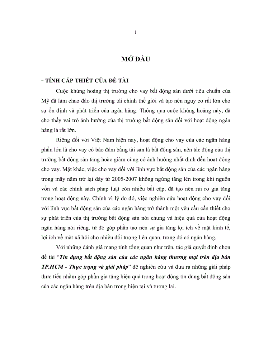 image for page Tín dụng bất động sản của các NHTM trên địa bàn TP HCM thực trạng và giải pháp