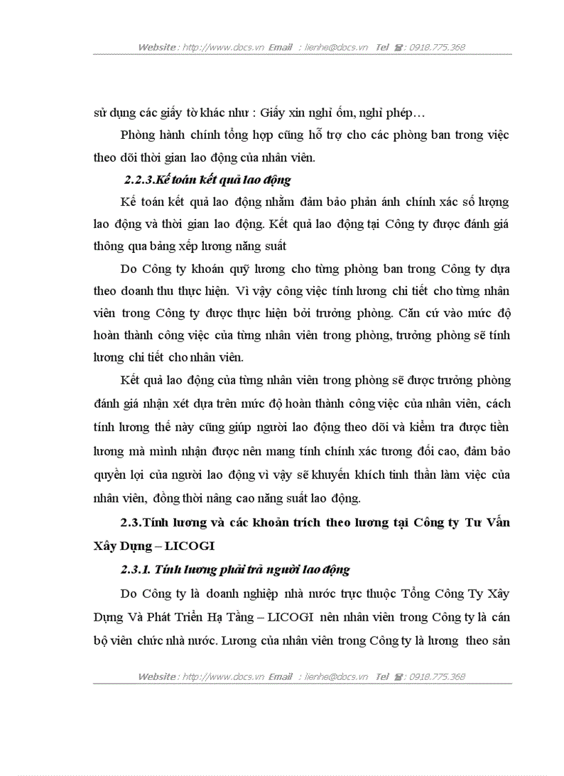 image for page Hoàn thiện kế toán tiền lương và các khoản trích theo lương tại công ty tư vấn xây dựng licogi