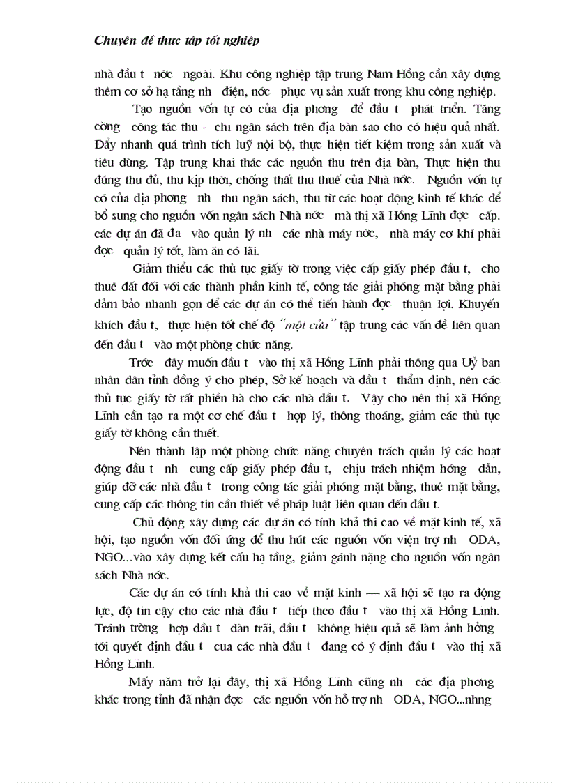 image for page Phương hướng và một số giải pháp cho việc sử dụng hiệu quả vốn ngân sách cho đầu tư phát triển trên địa bàn thị xã Hồng Lĩnh giai đoạn 2006 2010