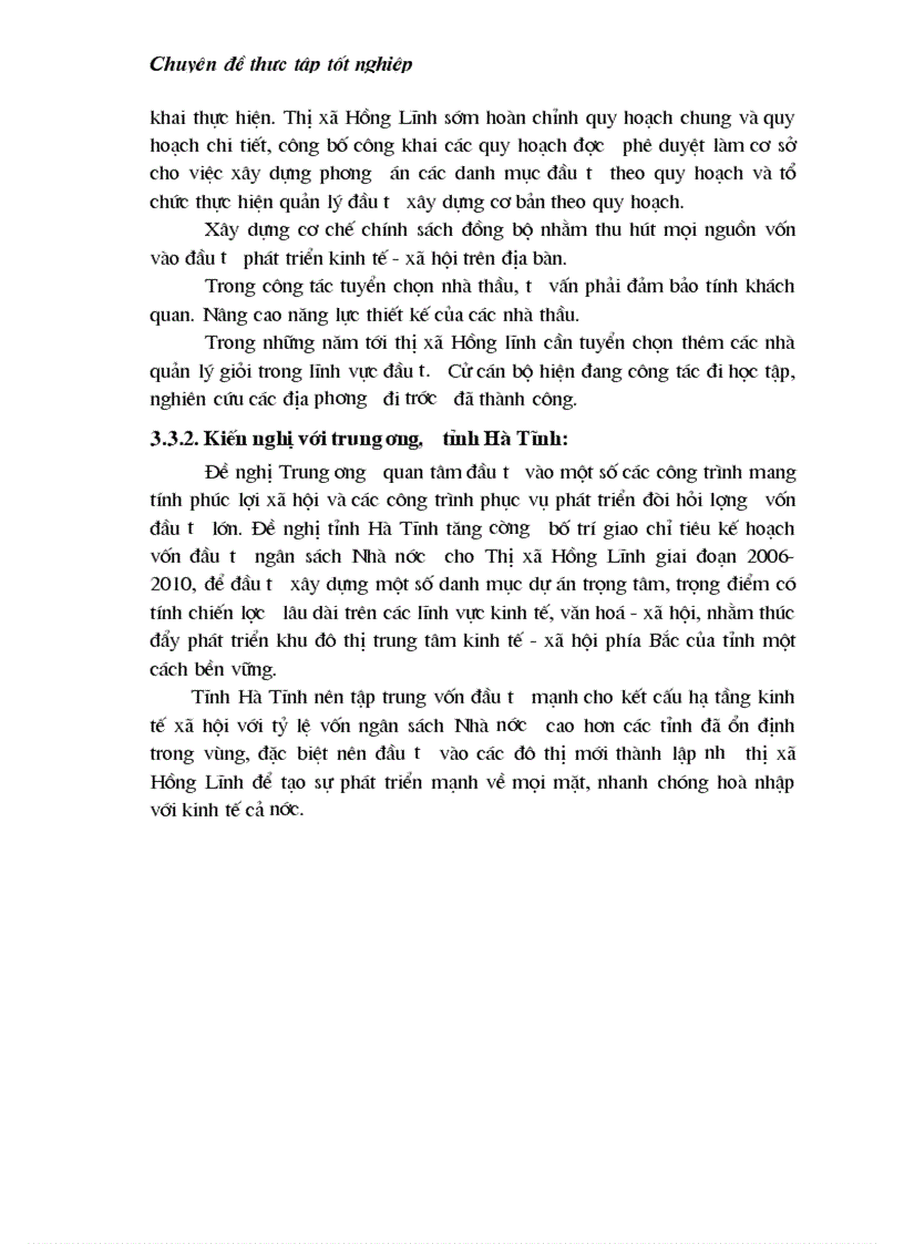 image for page Phương hướng và một số giải pháp cho việc sử dụng hiệu quả vốn ngân sách cho đầu tư phát triển trên địa bàn thị xã Hồng Lĩnh giai đoạn 2006 2010